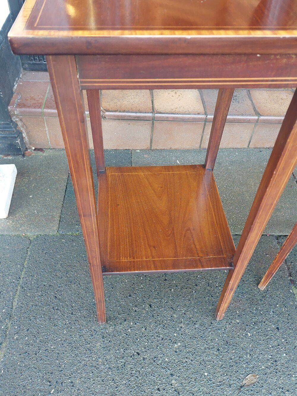 Pair Of Edwardian Inlaid Mahogany End Tables photo for sale