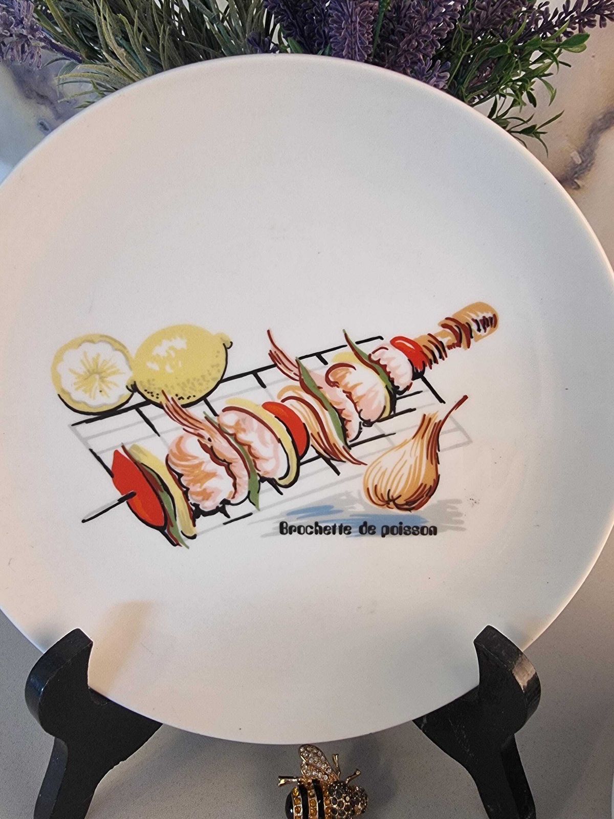 Vintage French Bruschetta Plates   Ateliers De La Cigogne, Set Of 6 photo 104.4