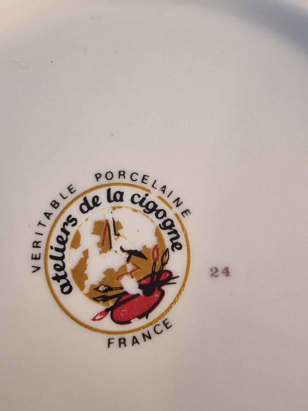 Vintage French Bruschetta Plates   Ateliers De La Cigogne, Set Of 6 photo vintage
