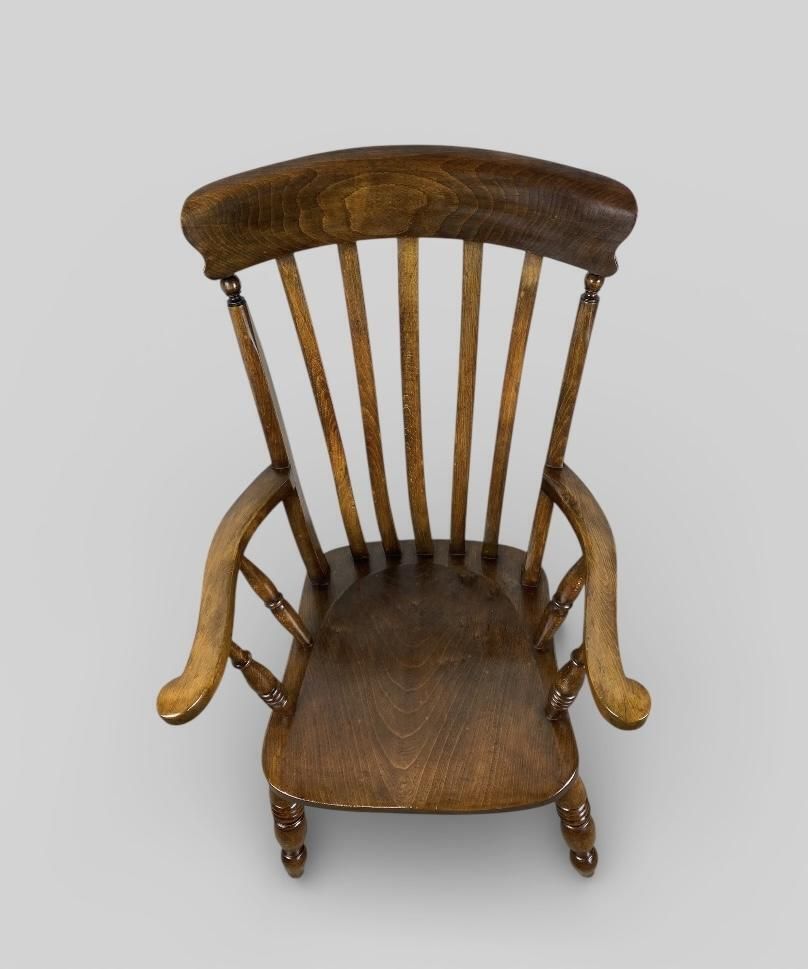 Antique Late Victorian High Back Windsor Armchair (C.1890) photo furniture
