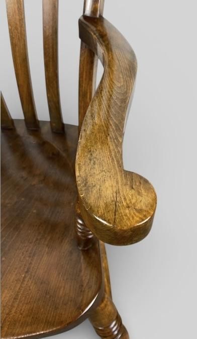 Antique Late Victorian High Back Windsor Armchair (C.1890) photo for sale