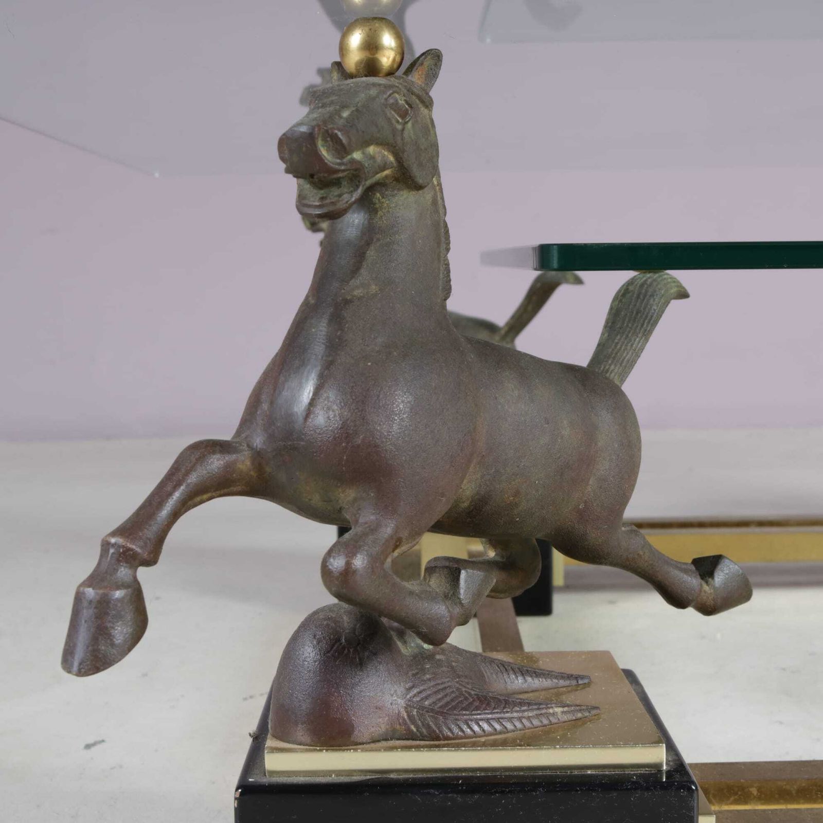 1970s “Flying Horse Of Gansu” Coffee Table By Maison Charles, France photo vinterior