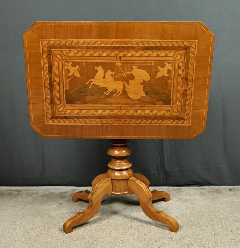Cherry And Walnut Coffee Table, Restoration Style – Late 19th Century photo 1420.0