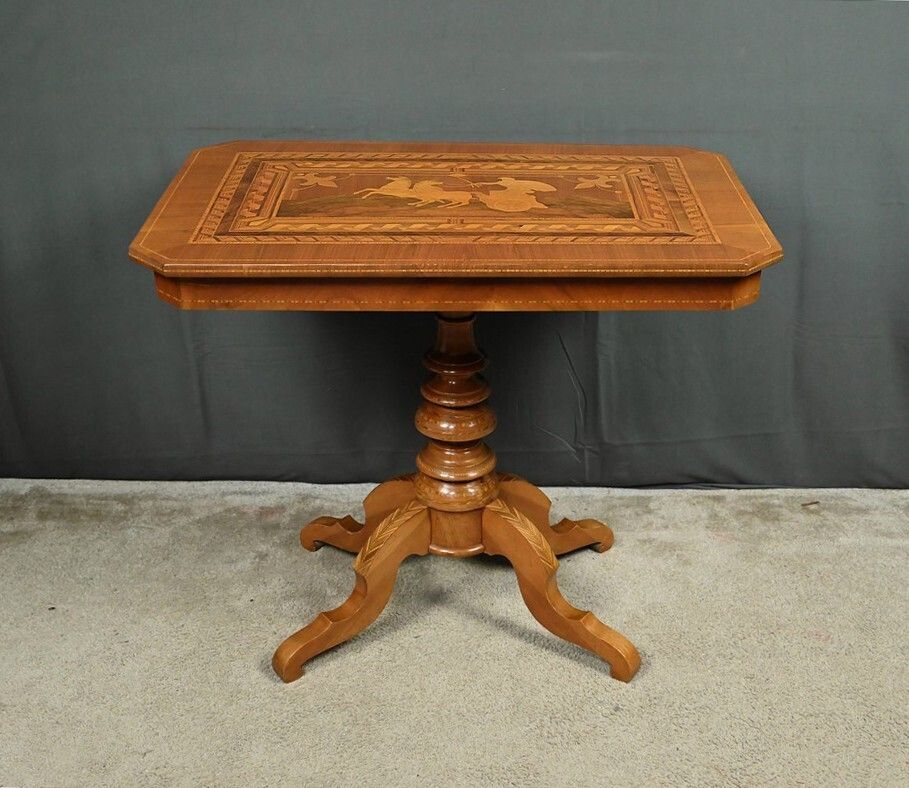 photo for sale Cherry And Walnut Coffee Table, Restoration Style – Late 19th Century