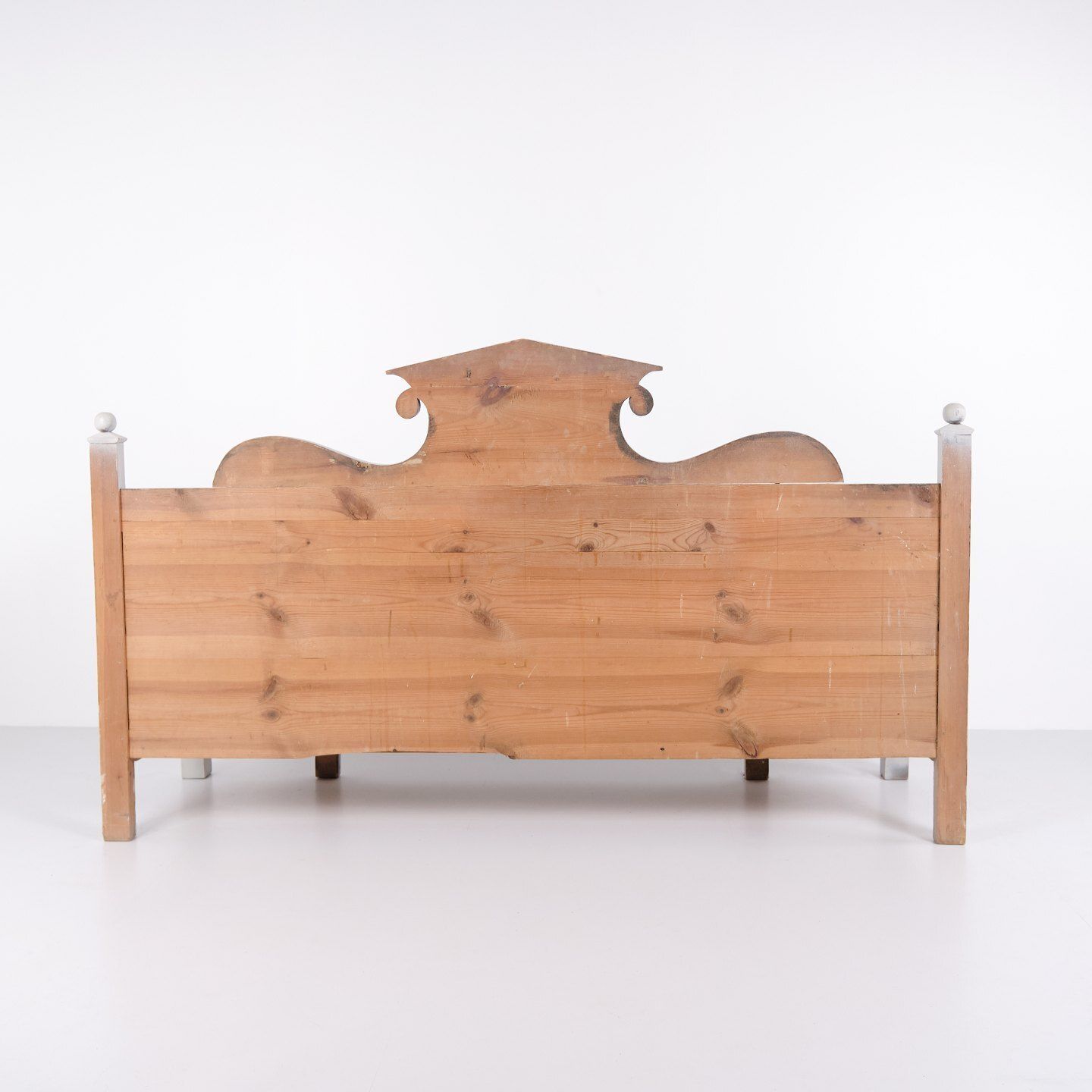 Antique Beating Bench With Carvings   Gray Painted   Pine Wood   Storage   Year 1860s photo Furniture