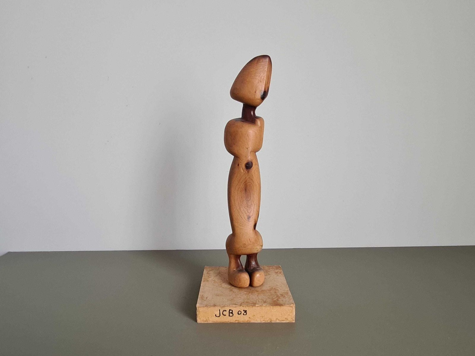 French Vintage Abstract Wood Sculpture 1960s Modernist photo for sale