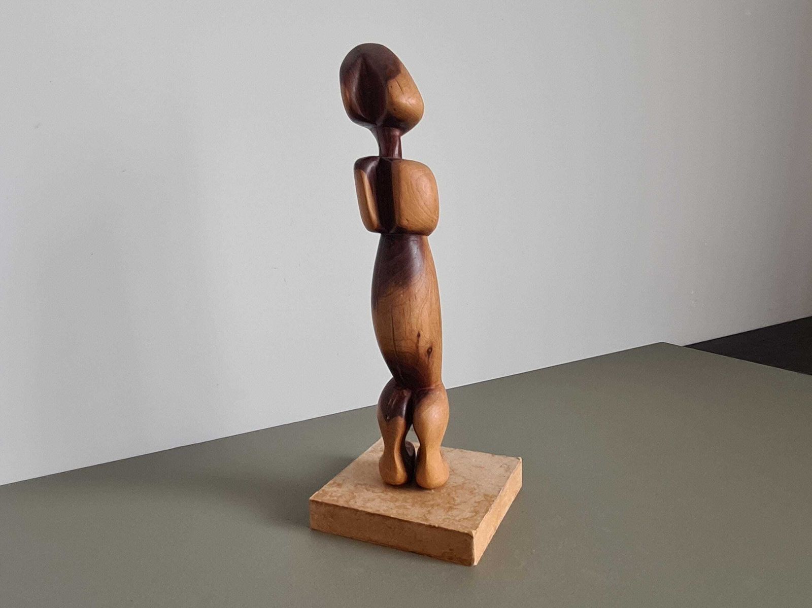 French Vintage Abstract Wood Sculpture 1960s Modernist photo buy