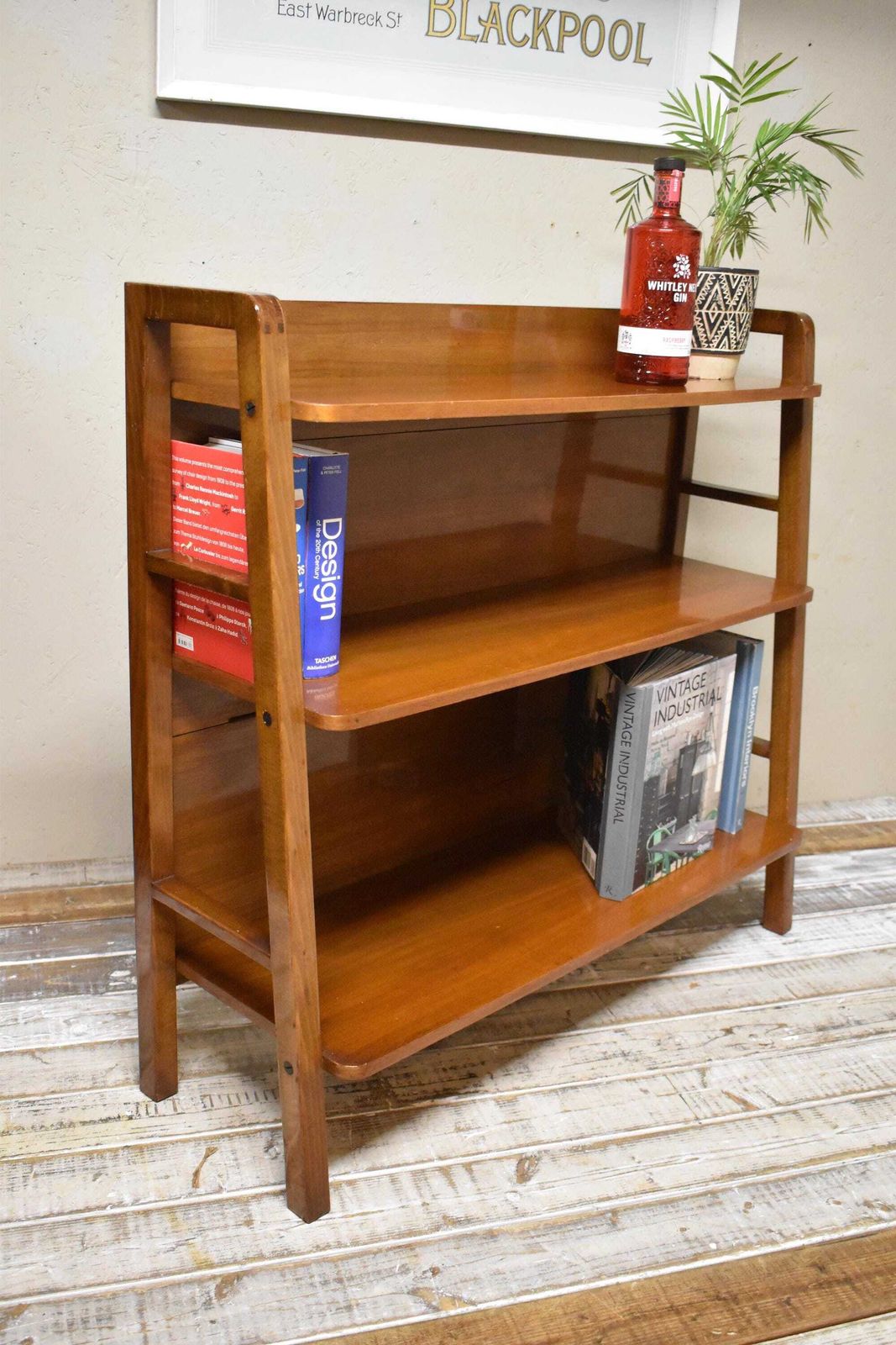 Mid Century Waterfall Display Bookcase   Ladderax Style photo 490.0