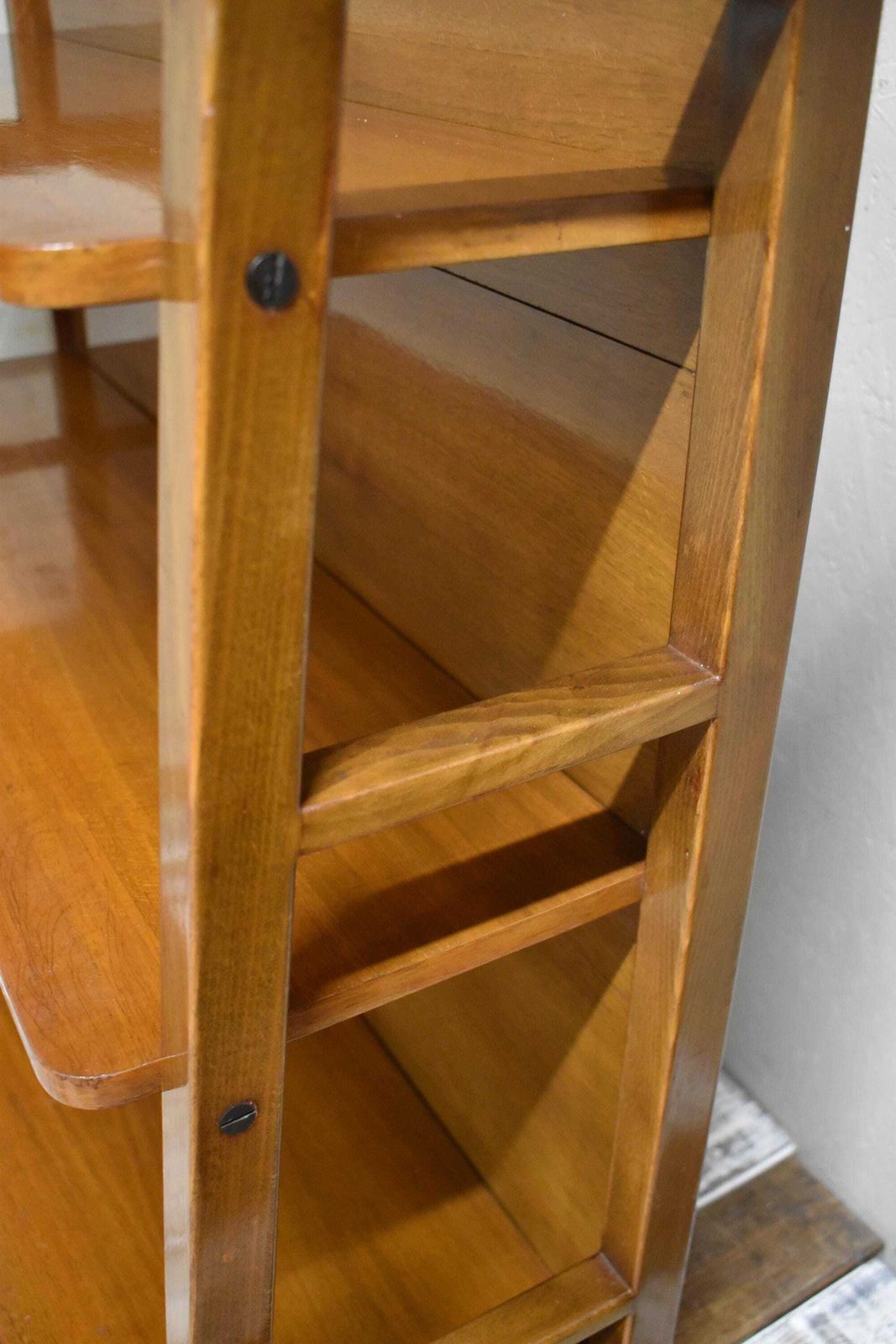 Furniture Mid Century Waterfall Display Bookcase   Ladderax Style photo