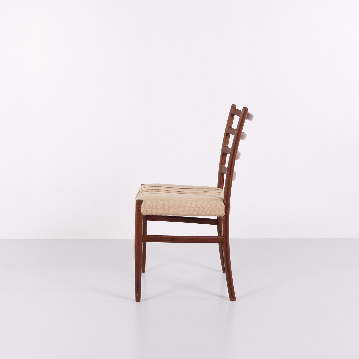 Set Of Six Dining Chairs   Rosewood & Striped Fabric   No Møller   Jl Møllers Furniture Factory   1960s photo Furniture