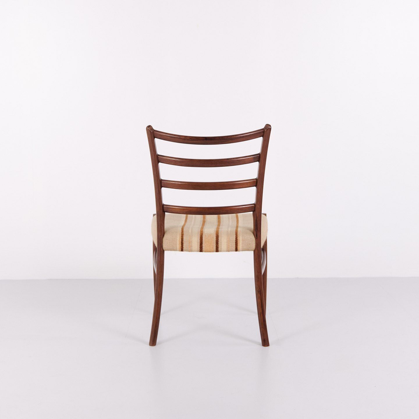 Set Of Six Dining Chairs   Rosewood & Striped Fabric   No Møller   Jl Møllers Furniture Factory   1960s photo 3380.0