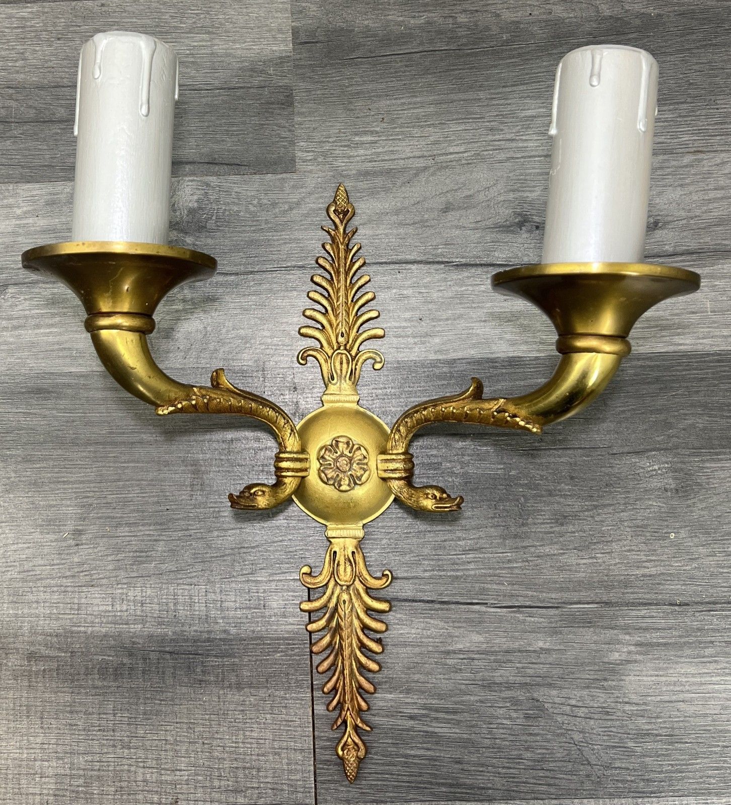 Pair Of Wall Sconces Vintage French Style Ornate Decorative Lighting Lot 4771 photo 169.0