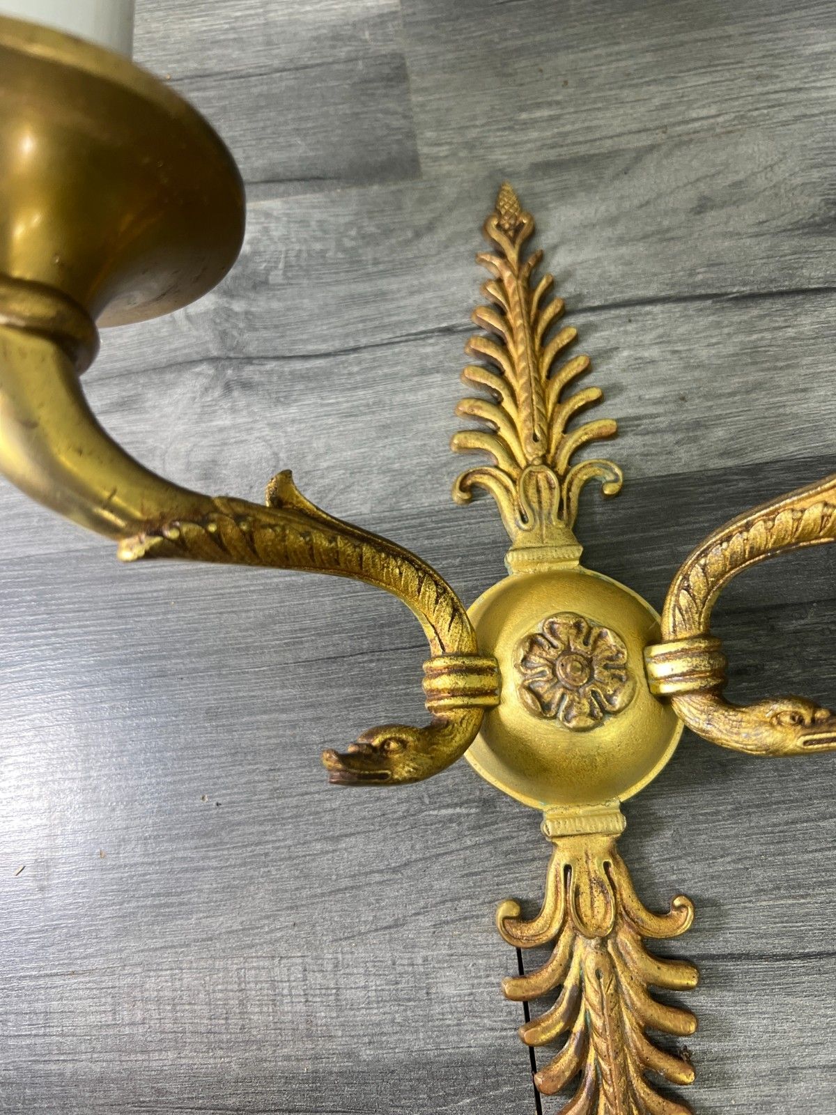 Pair Of Wall Sconces Vintage French Style Ornate Decorative Lighting Lot 4771 photo vintage