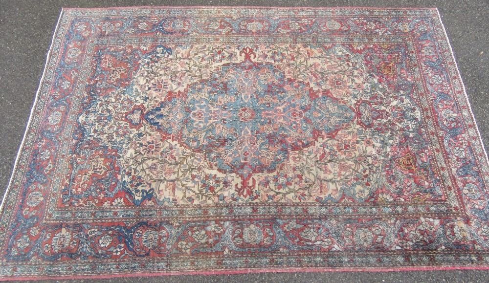Antique Distressed Isfahan Rug. 206cm X 140cm photo furniture