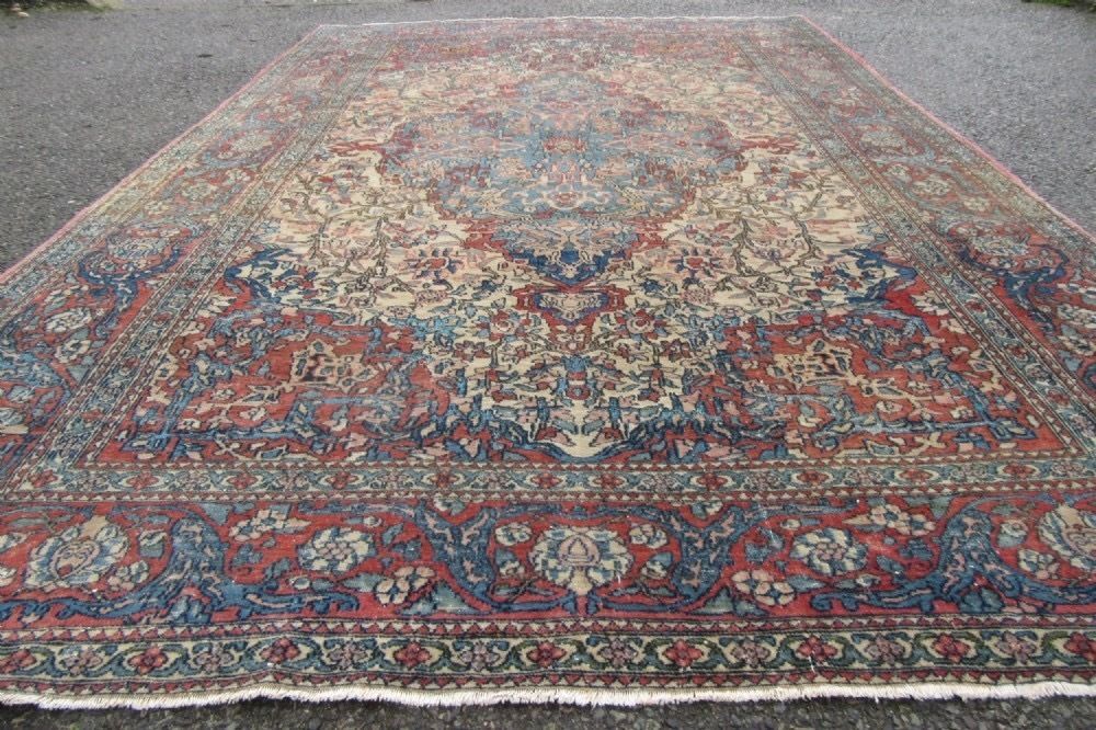 Antique Distressed Isfahan Rug. 206cm X 140cm photo for sale