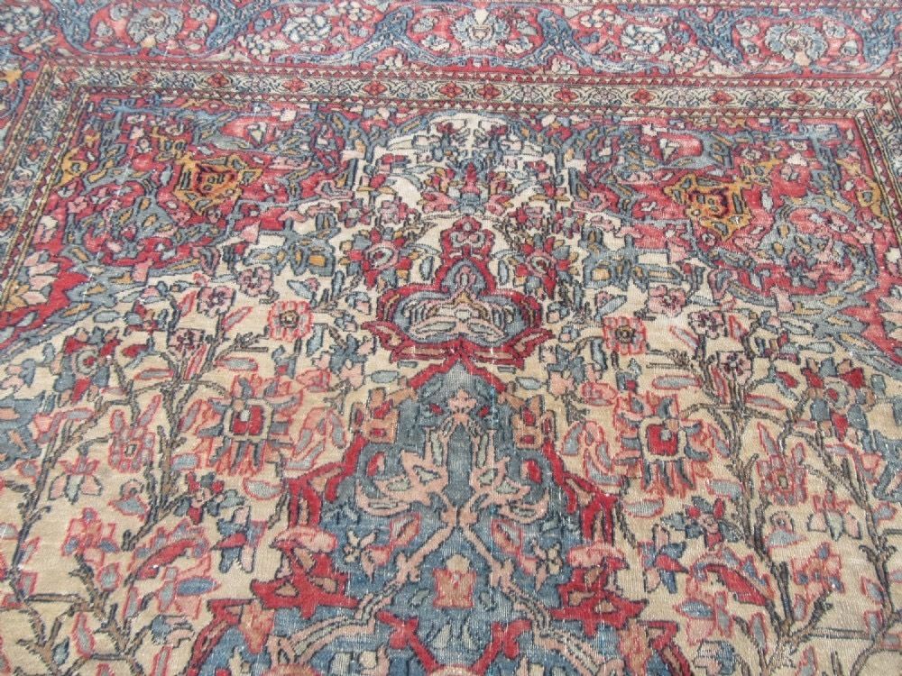 Antique Distressed Isfahan Rug. 206cm X 140cm photo vintage