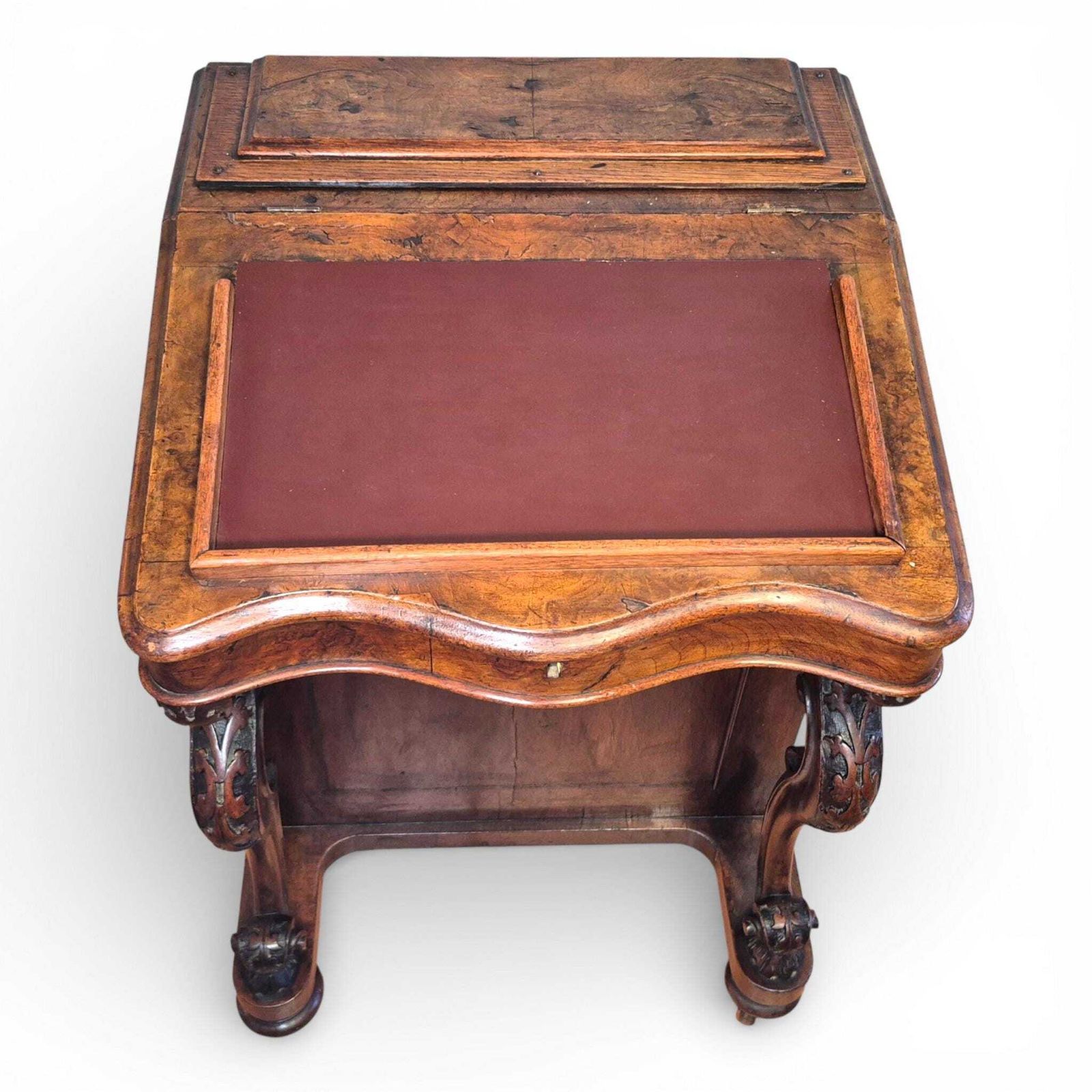 Antique Victorian Walnut Davenport Writing Desk | 19th Century Sloping Bureau photo Furniture