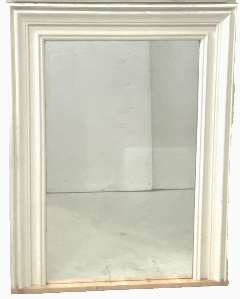Louis XVI Style Trumeau Mirror In Wood And Patinated Stucco 19th Century photo for sale