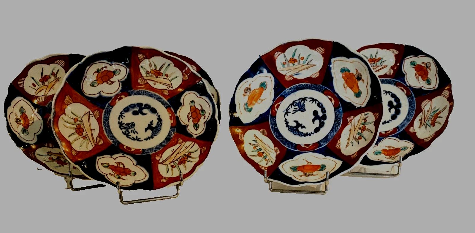 Imari Porcelain Set Of Six Plates Decorated 19th Century photo furniture