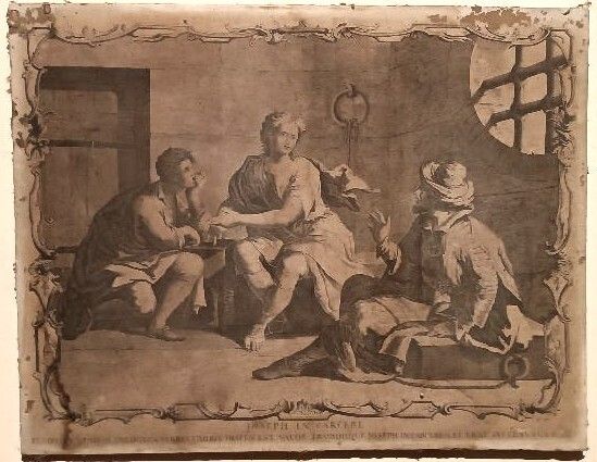 Antique Engraving Giovanni Volpato   'Joseph In Carcere', 1768 photo furniture