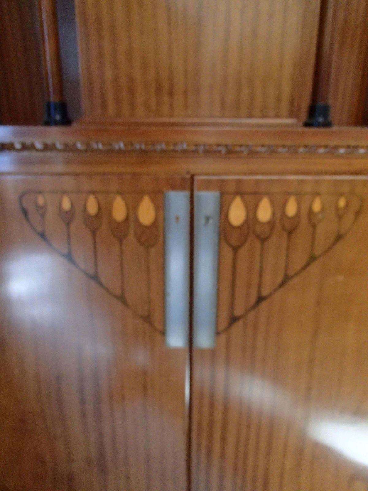 Exquisite Art Nouveau Credenza With Inlays And Surrounding Display Case photo vinterior