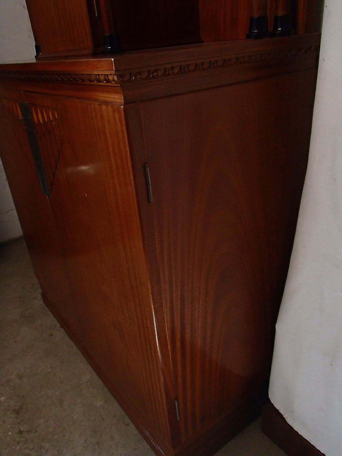 photo buy Exquisite Art Nouveau Credenza With Inlays And Surrounding Display Case