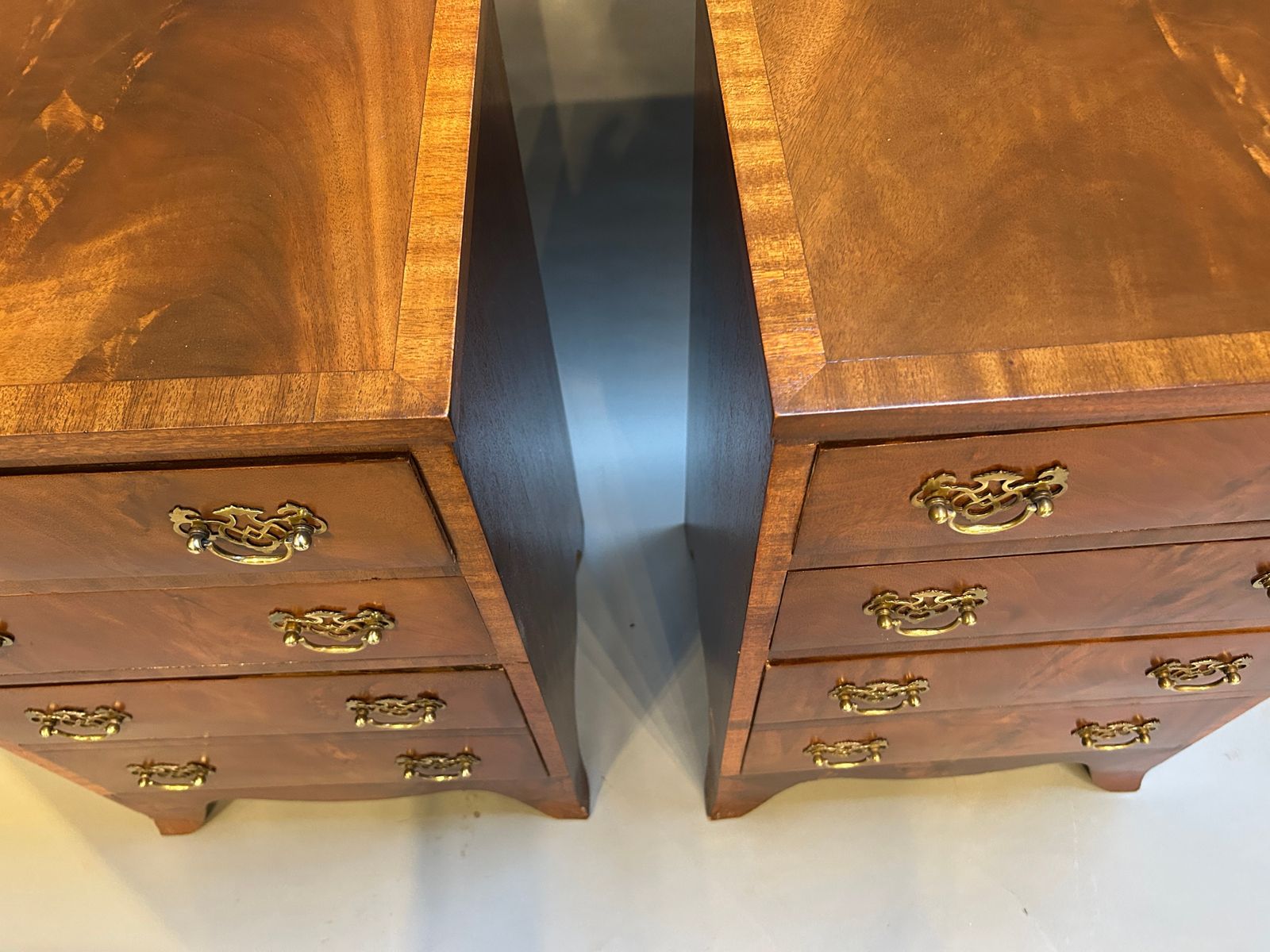 Pair Georgian Revival Bedside Chest Of Drawers photo Furniture