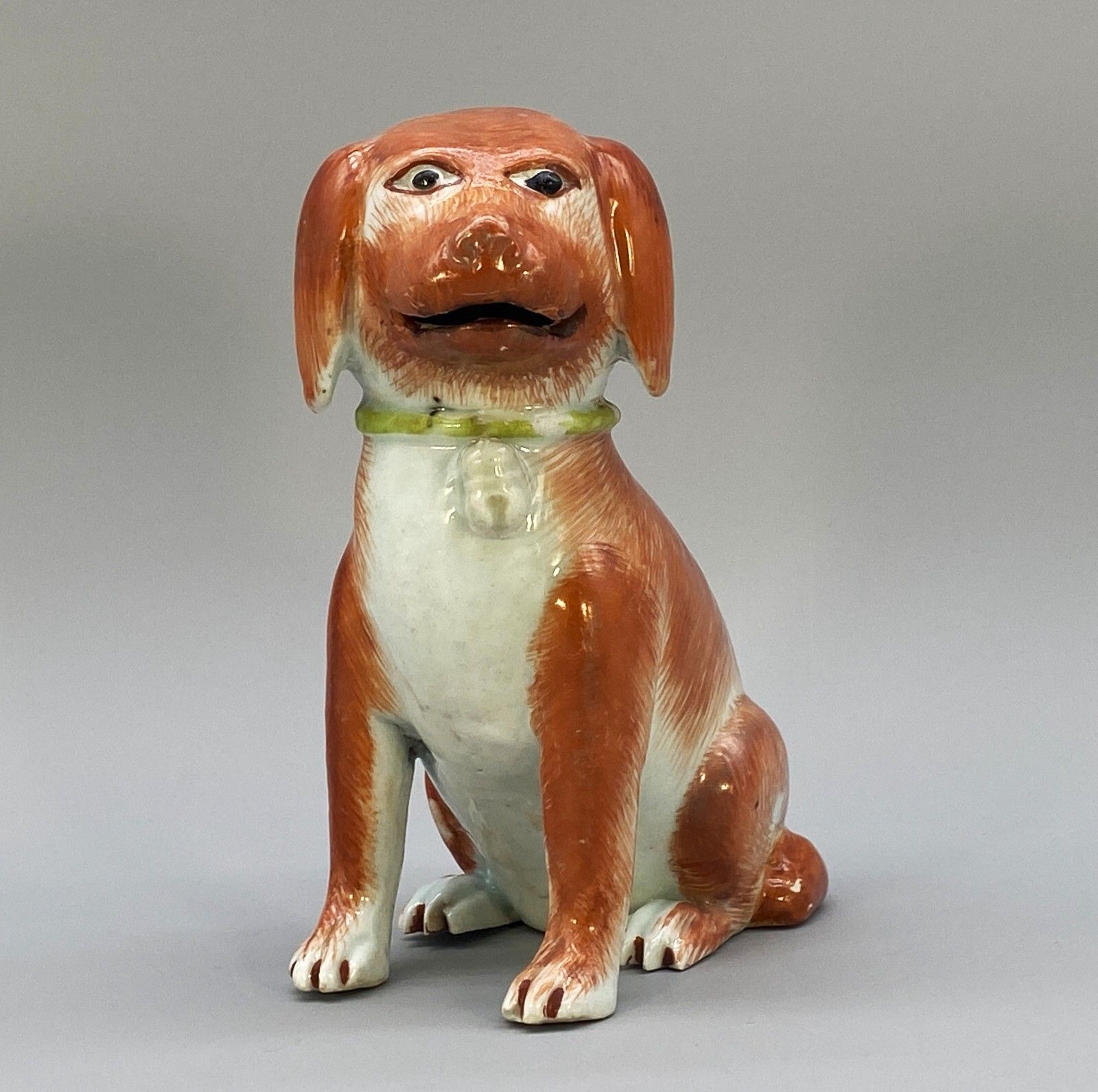 Exceptionally Rare 18thc Qianlong Period Chinese Porcelain Dog Statue Figurine photo for sale
