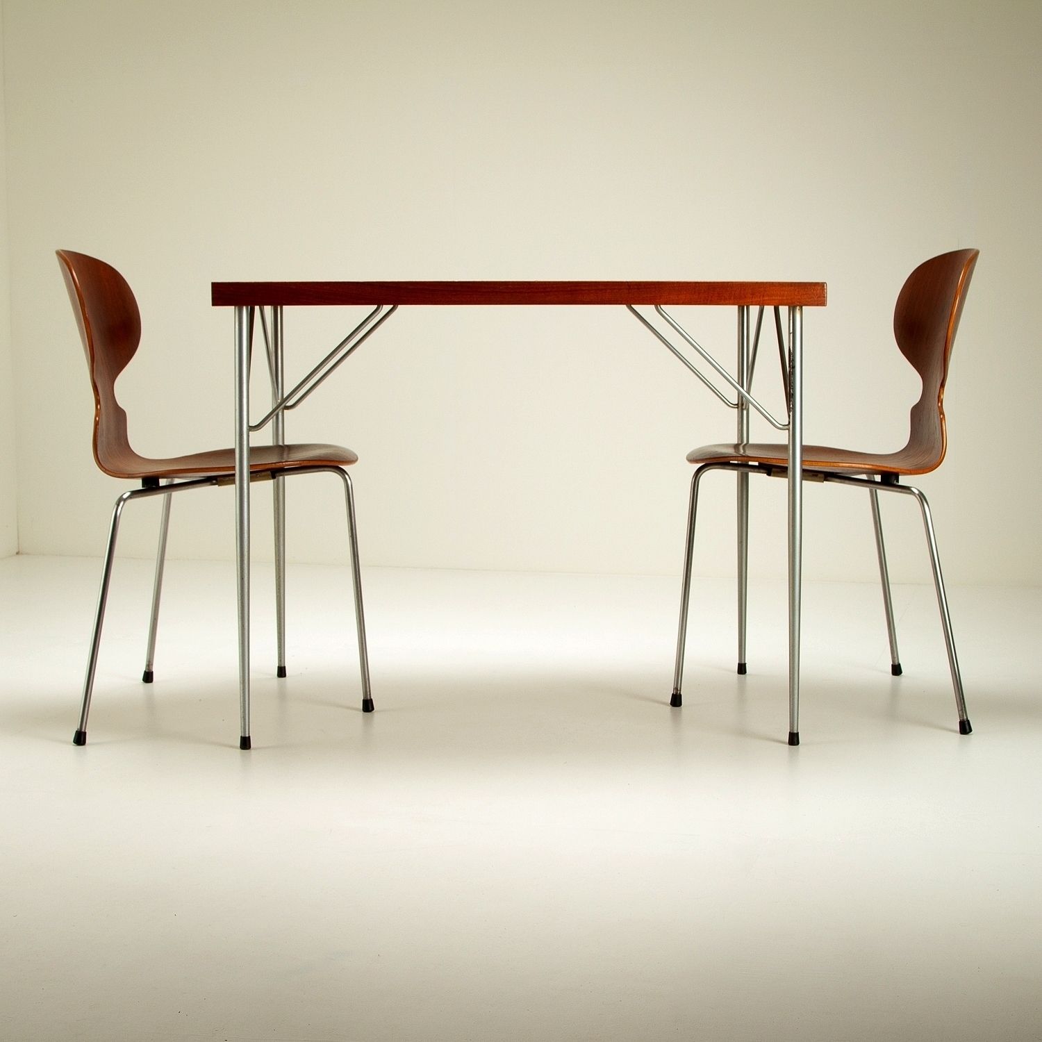 photo furniture Teak And Chrome Desk After Arne Jacobsen, Denmark, 1950s