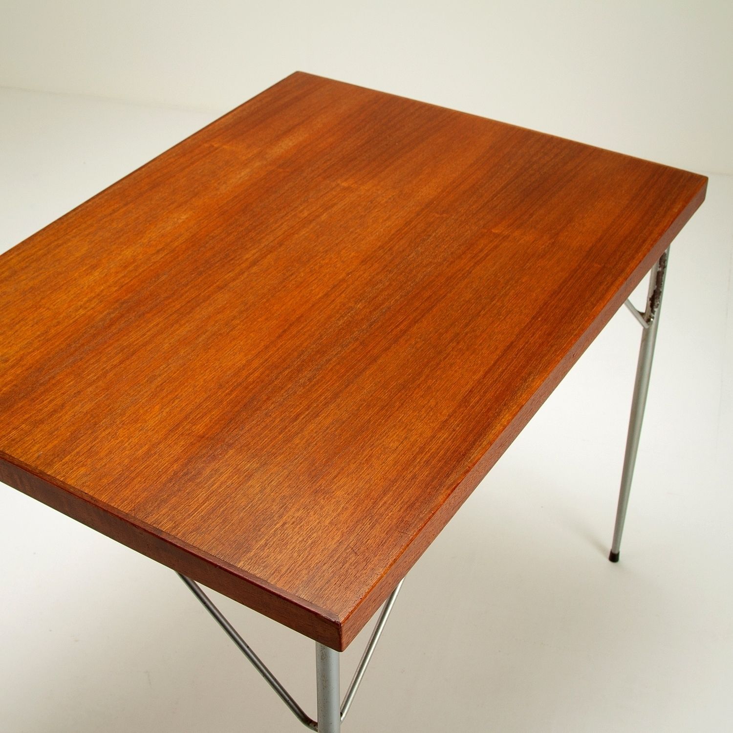 Furniture Teak And Chrome Desk After Arne Jacobsen, Denmark, 1950s photo