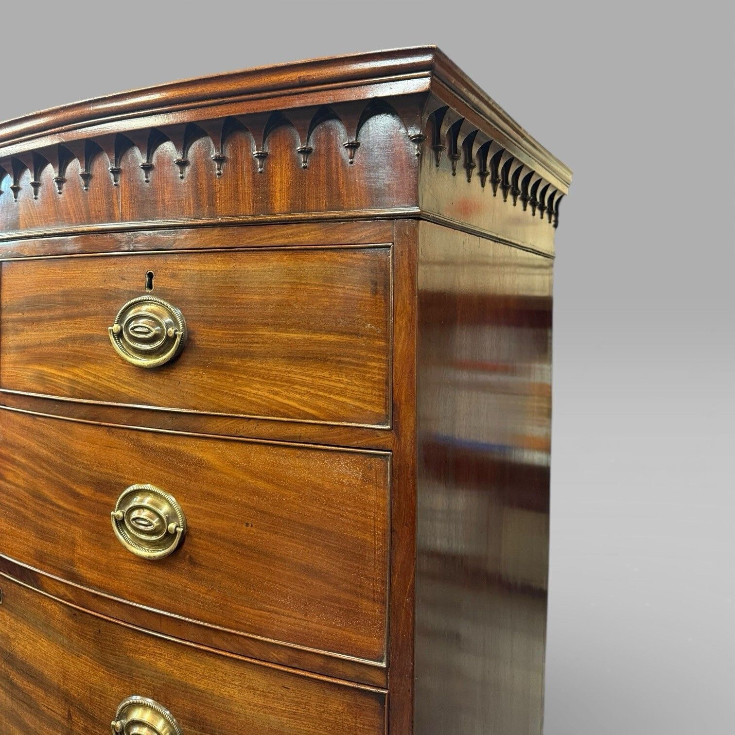 Antique Georgian George III Mahogany Bow Front Chest On Chest photo vintage