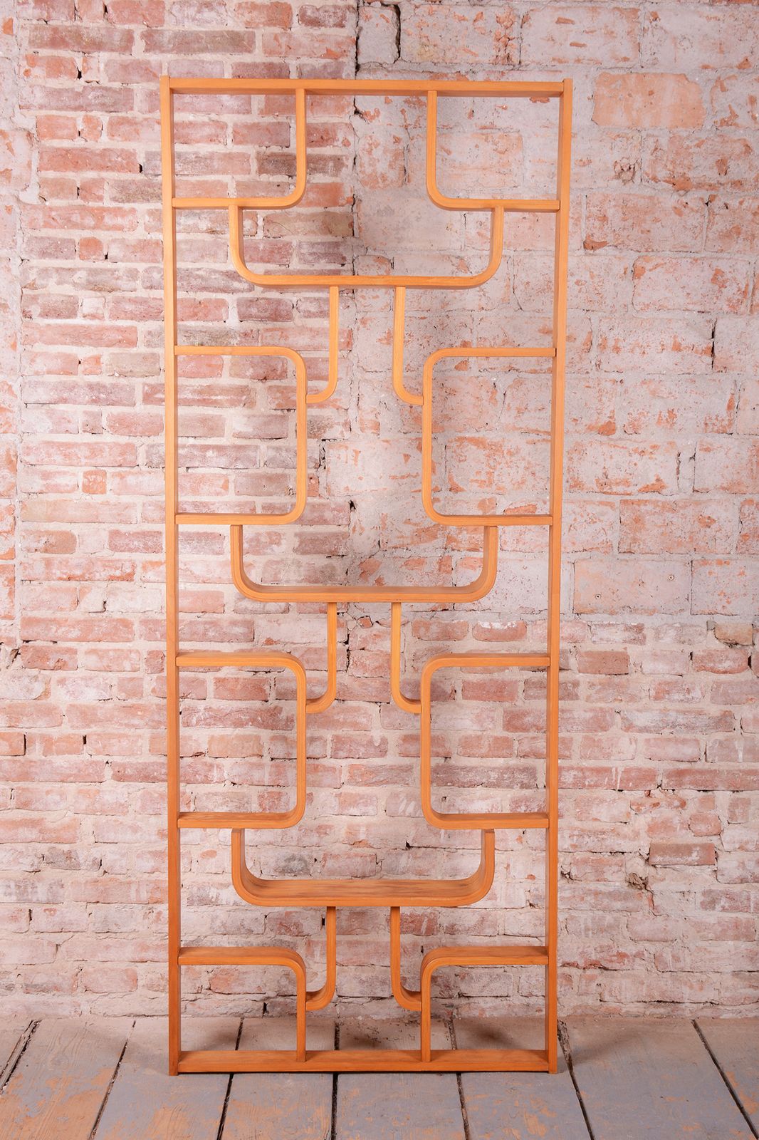Restored Midcentury Room Divider, By L. Volak, Drevopodnik Holesov, Czech, 1960s photo furniture