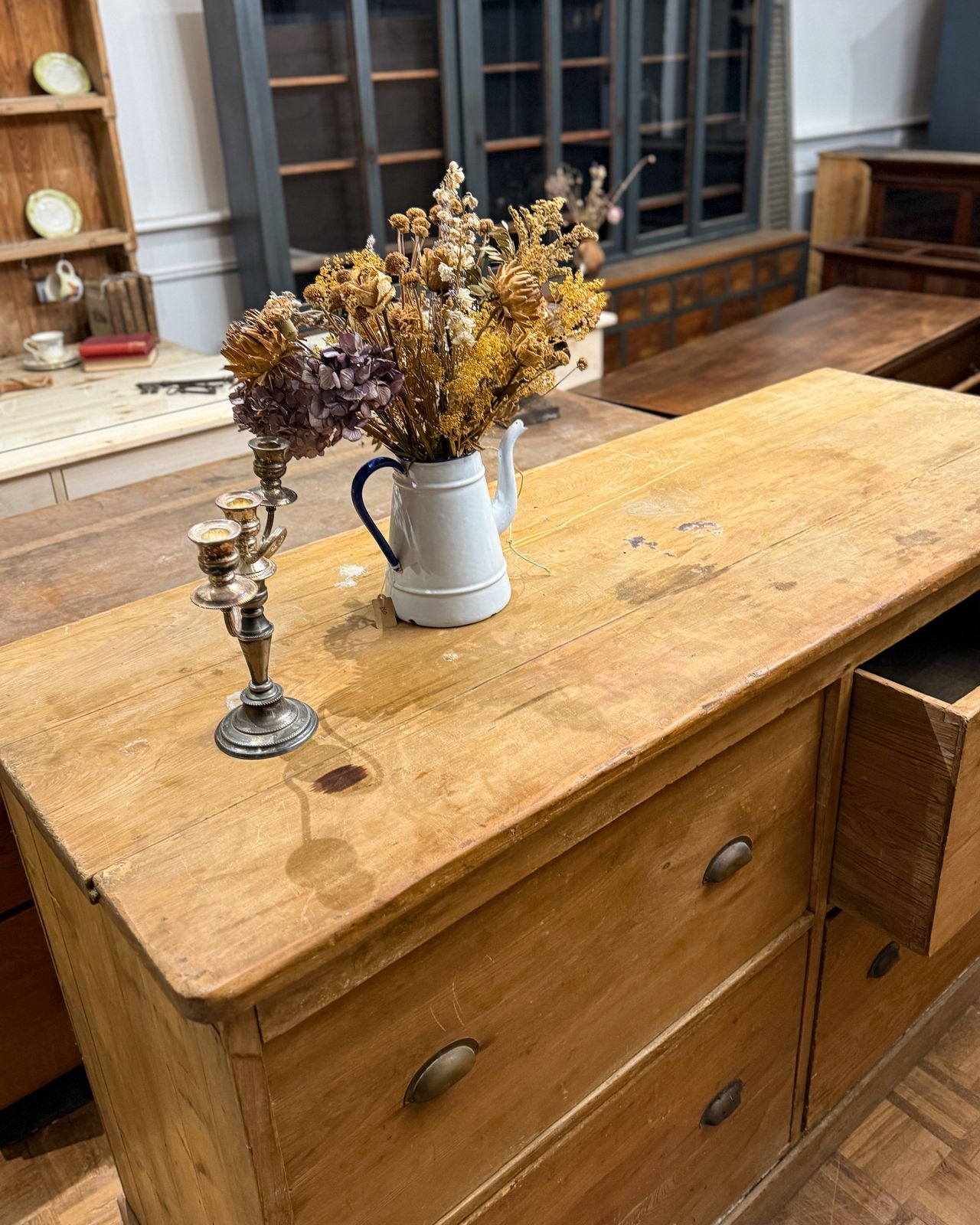 Large Victorian Pine Bank Of Drawers / Haberdashery photo for sale