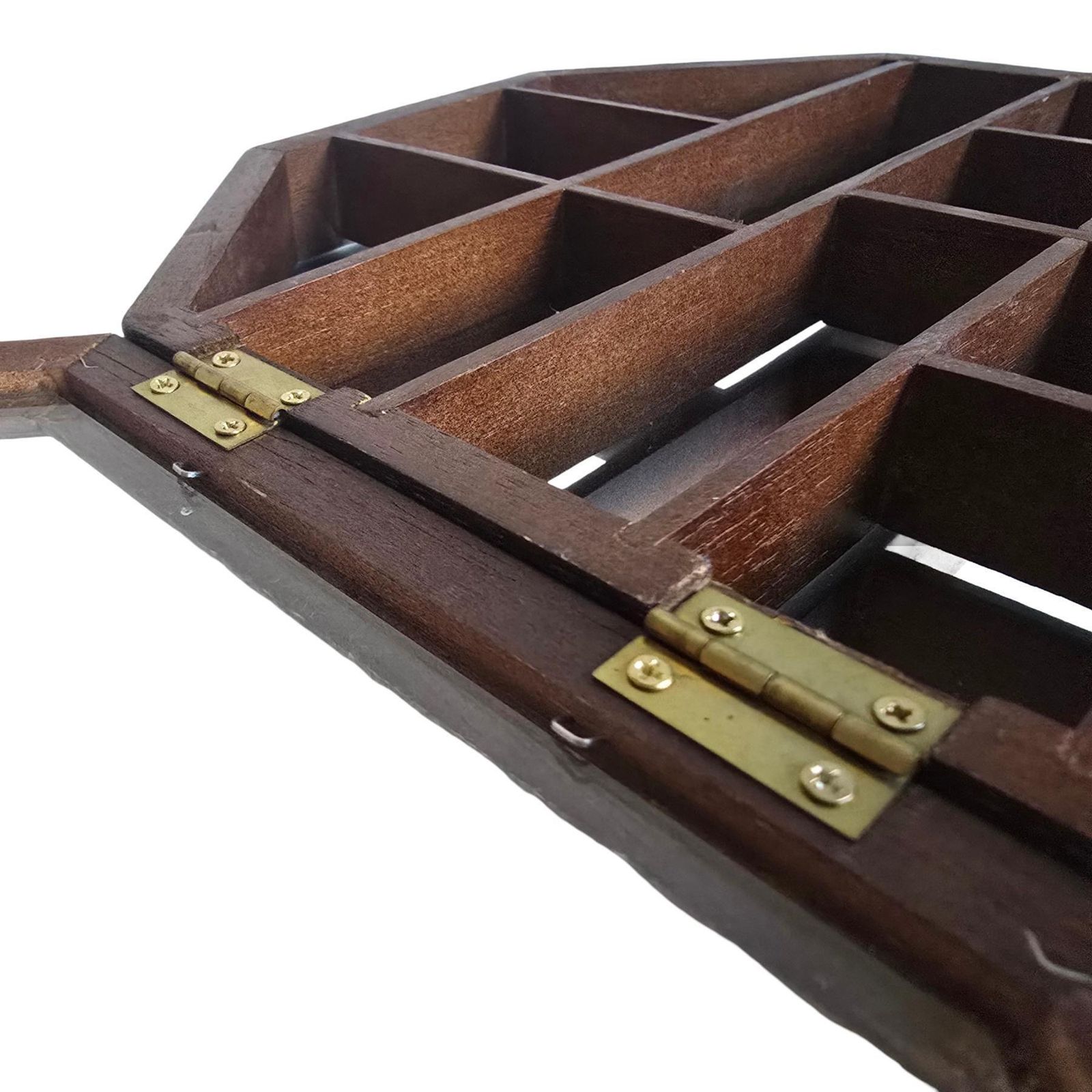 photo for sale Vintage Wooden Display Cabinet, Mirrored Miniature Collector Shelf