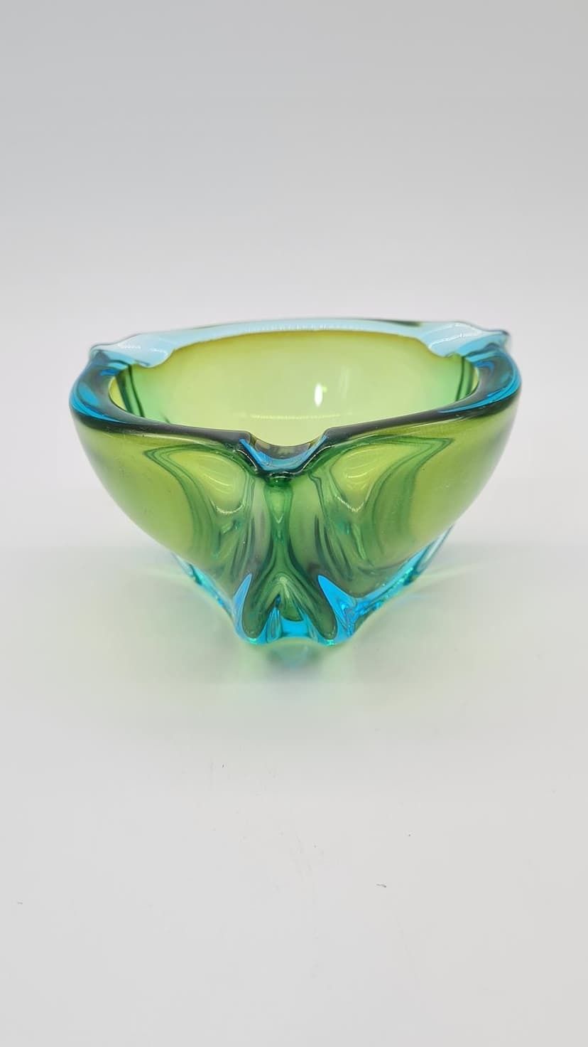 Murano Ashtray, Green Blue, Glass, Italy, 1970s. photo Home Decor