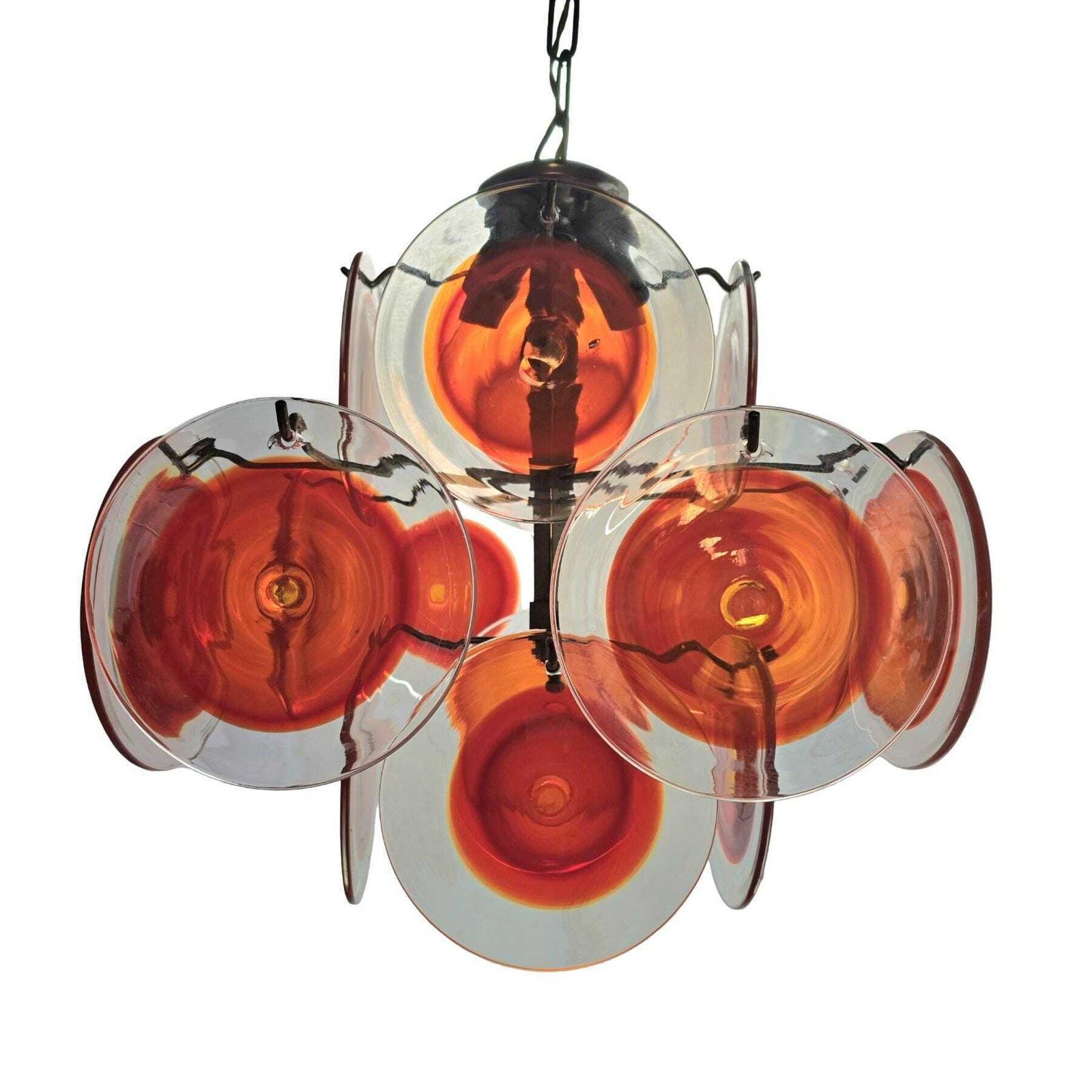 Vintage Mid Century Modern Murano Glass Chandelier Designed By Gino Vistosi In The 1960s. photo buy