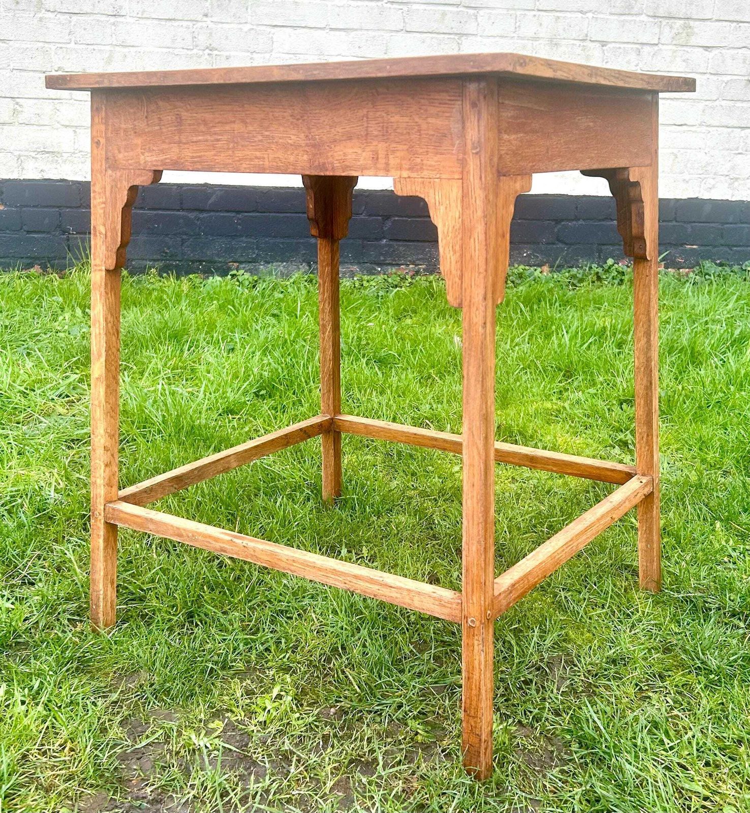 Edwardian Oak Antique Side Table Vintage Wooden Arts And Crafts Hall Desk Industrial Occasional Coffee Wine photo furniture