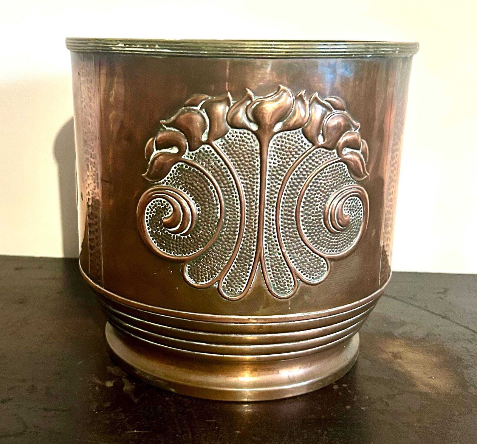 Beldray Arts And Crafts Antique Jardinière Planter Pot Plant Copper Box Industrial Antique Vintage Victorian Stand Holder photo furniture