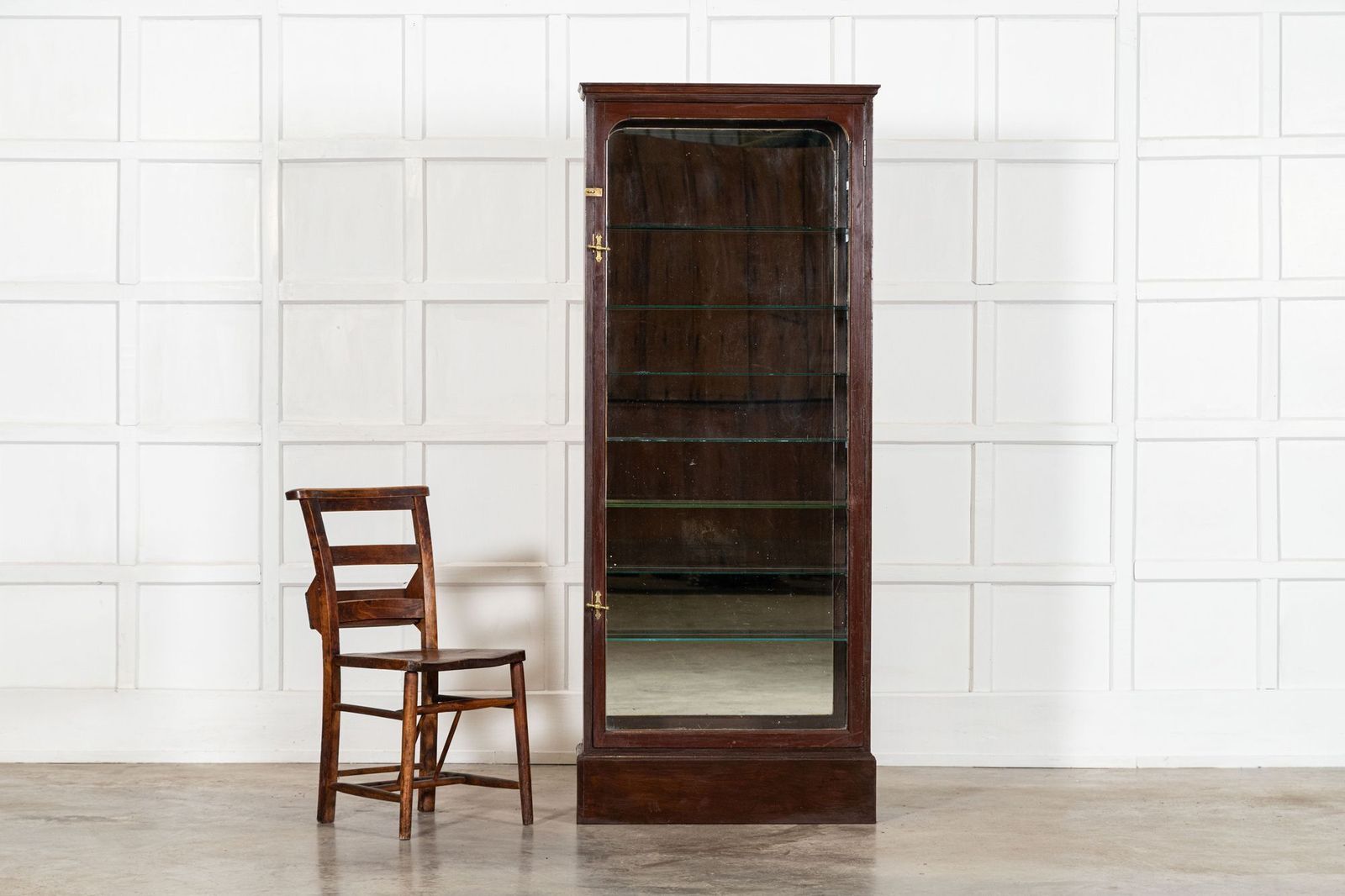 English 19thc Mahogany Glazed Chemist Cabinet photo Furniture