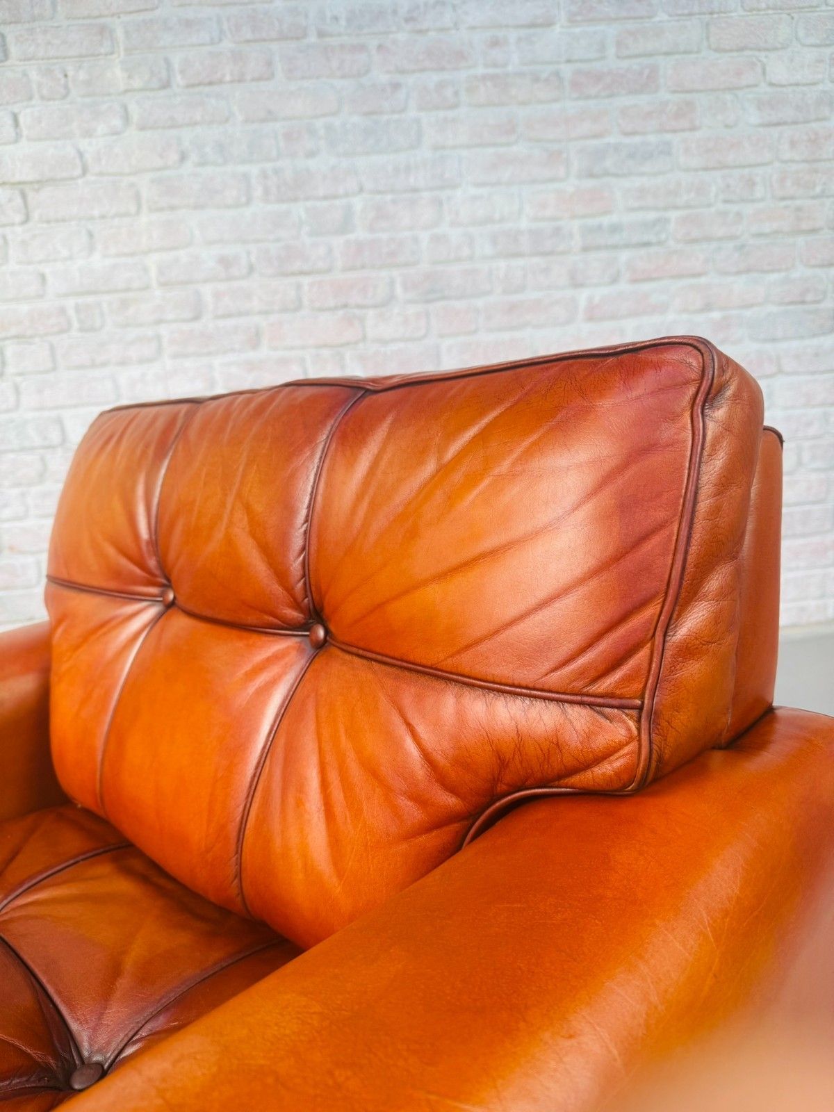 1970s Swedish Lounge Tan Leather Chair By Nelo #A835 photo buy