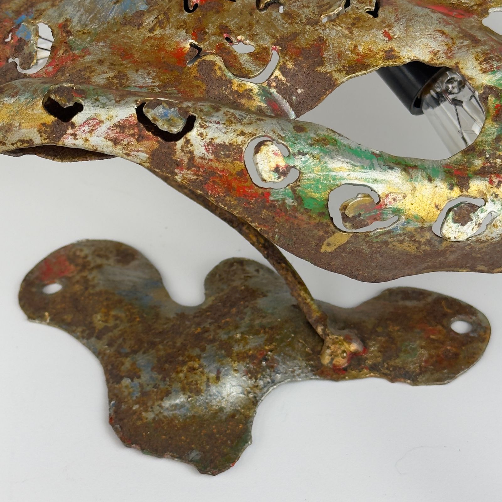 Original Metal Brutalist Wall Lamp Octopus By Salvino Marsura, Italy 1980s photo 560.0