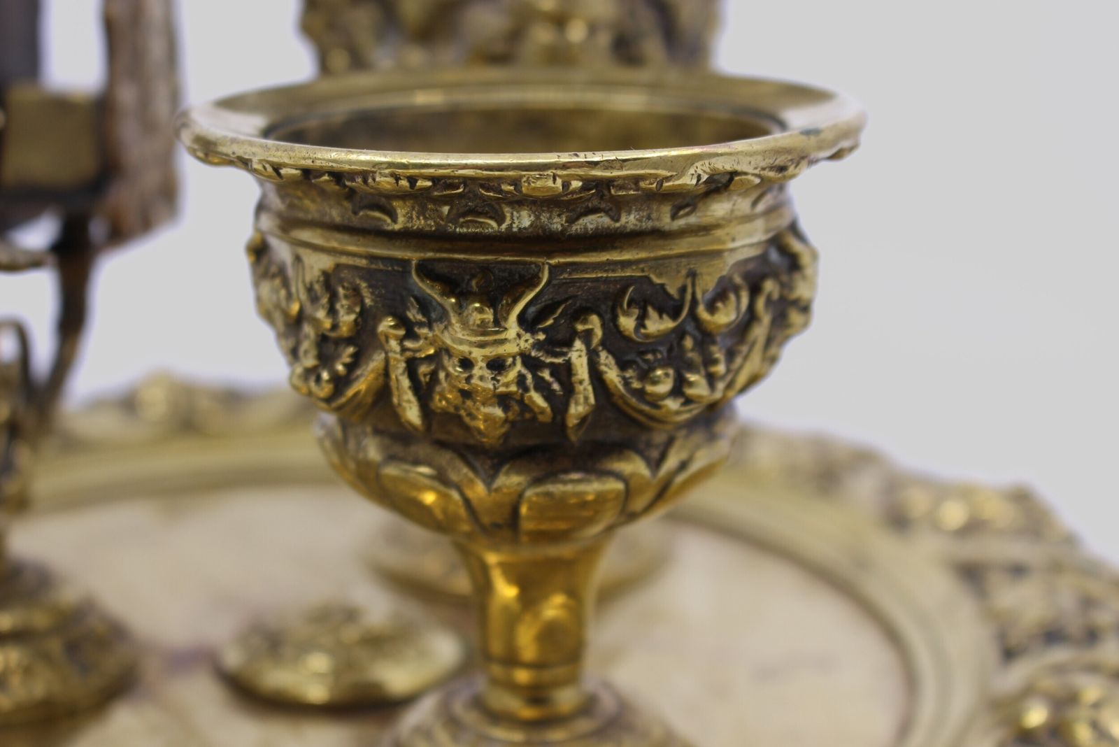 photo for sale 19th C. English Brass Inkwell & Writing Desk Set C.1880