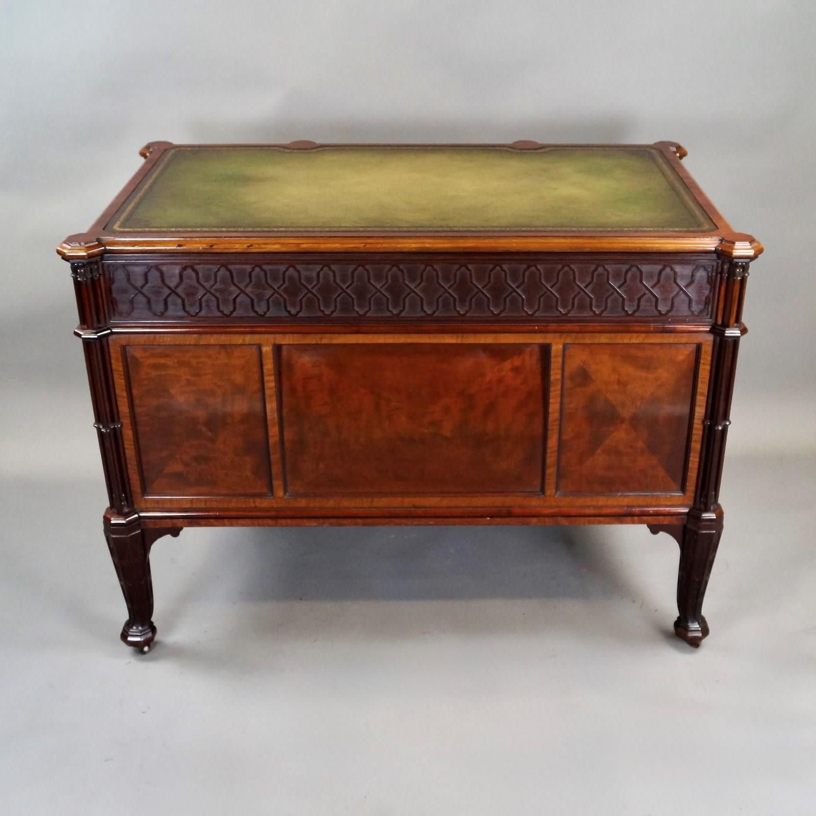 A Superb Chippendale Design Mahogany Gothic Revival Desk photo for sale
