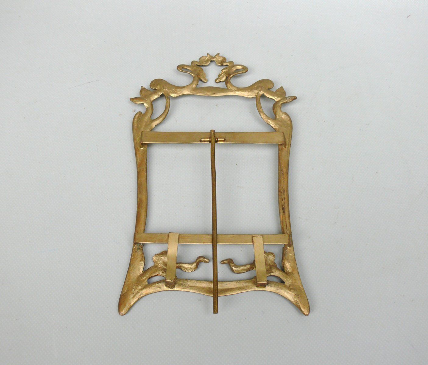 Home Decor Art Nouveau Floral Picture Frame In Cast Bronze, France, 1890s photo