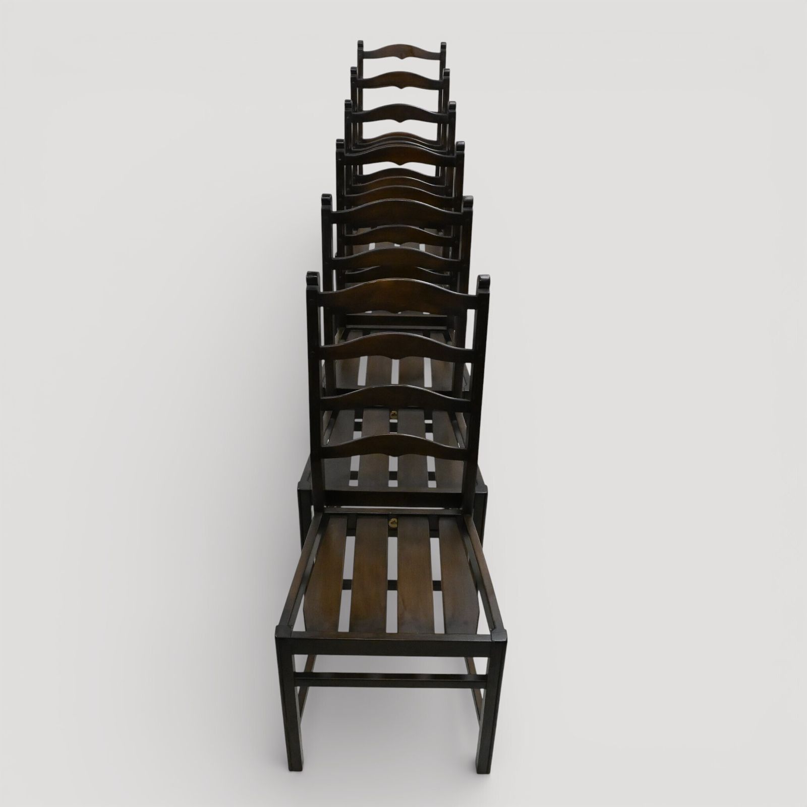Set Of 6 1970s Ercol Ladderback Dining Chairs Dark Finish Free Uk Delivery* photo Furniture