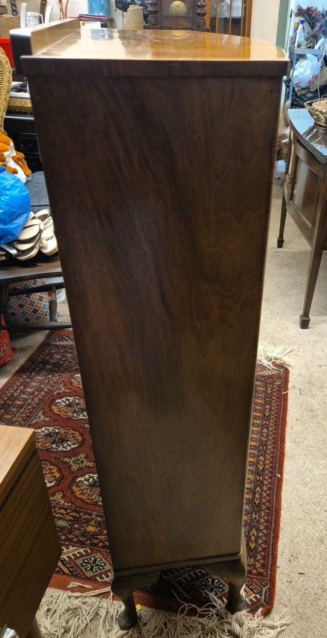 photo for sale Beautiful 2 Door Antique Display Cabinet With Key, On Cabrio Legs
