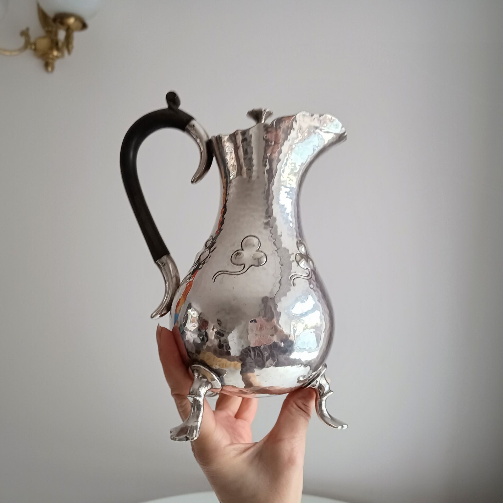 185.0 Liberty Style Arts & Crafts Mappin Webb  Princes Plate Hammered Cessationist Coffee Pot photo