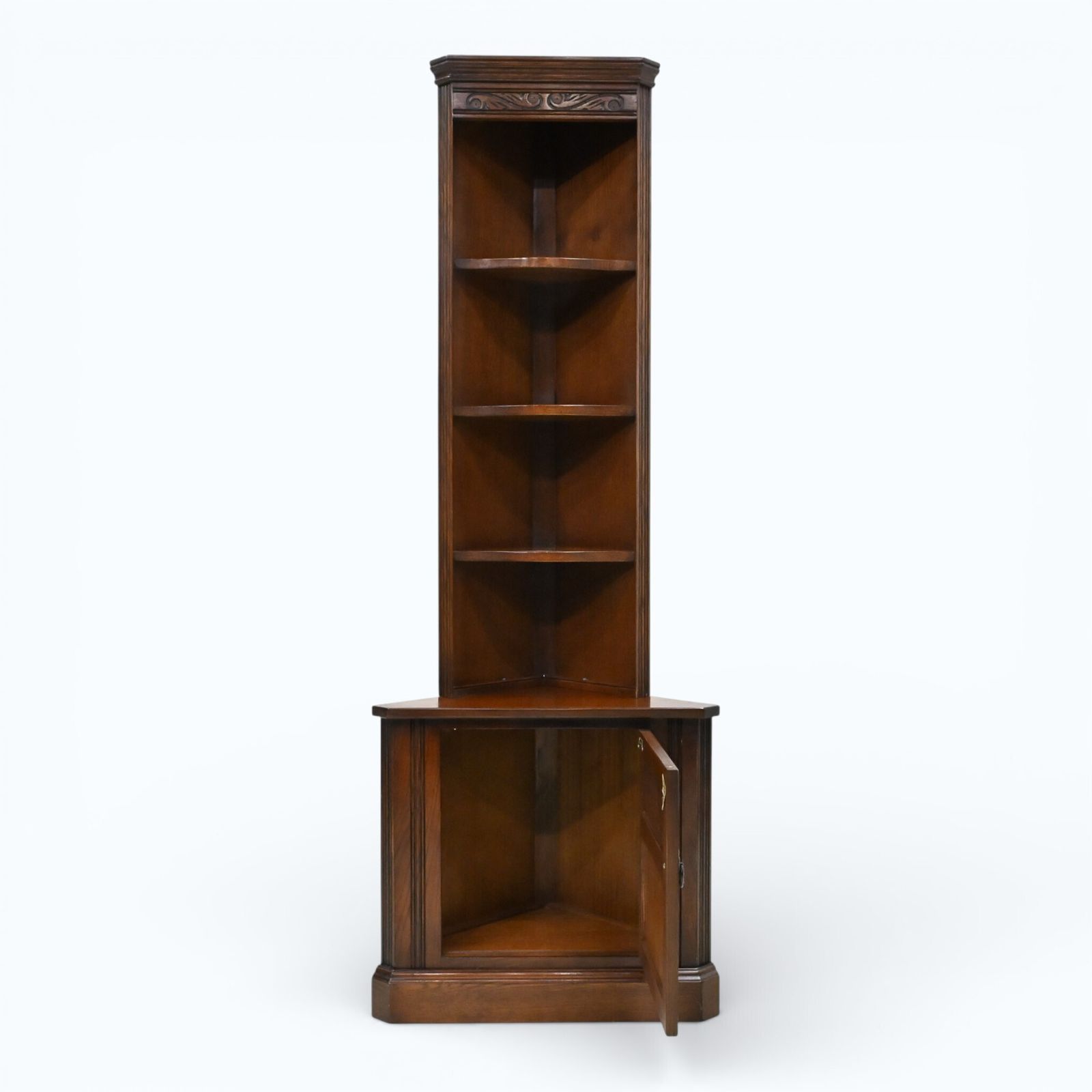 photo furniture Old Charm Corner Unit With Cupboard And Shelves Carvings Tb Free Uk* Delivery