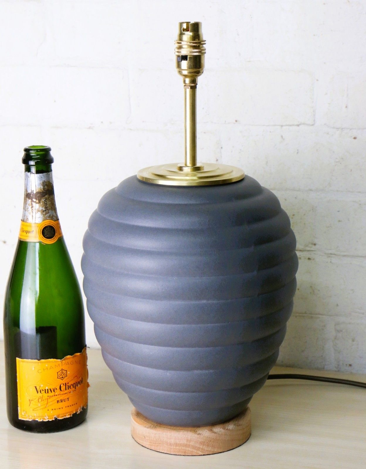 Table Lamp Studio Vintage Ceramic Art Deco Beehive Lamp Mid 20th Vgc photo furniture