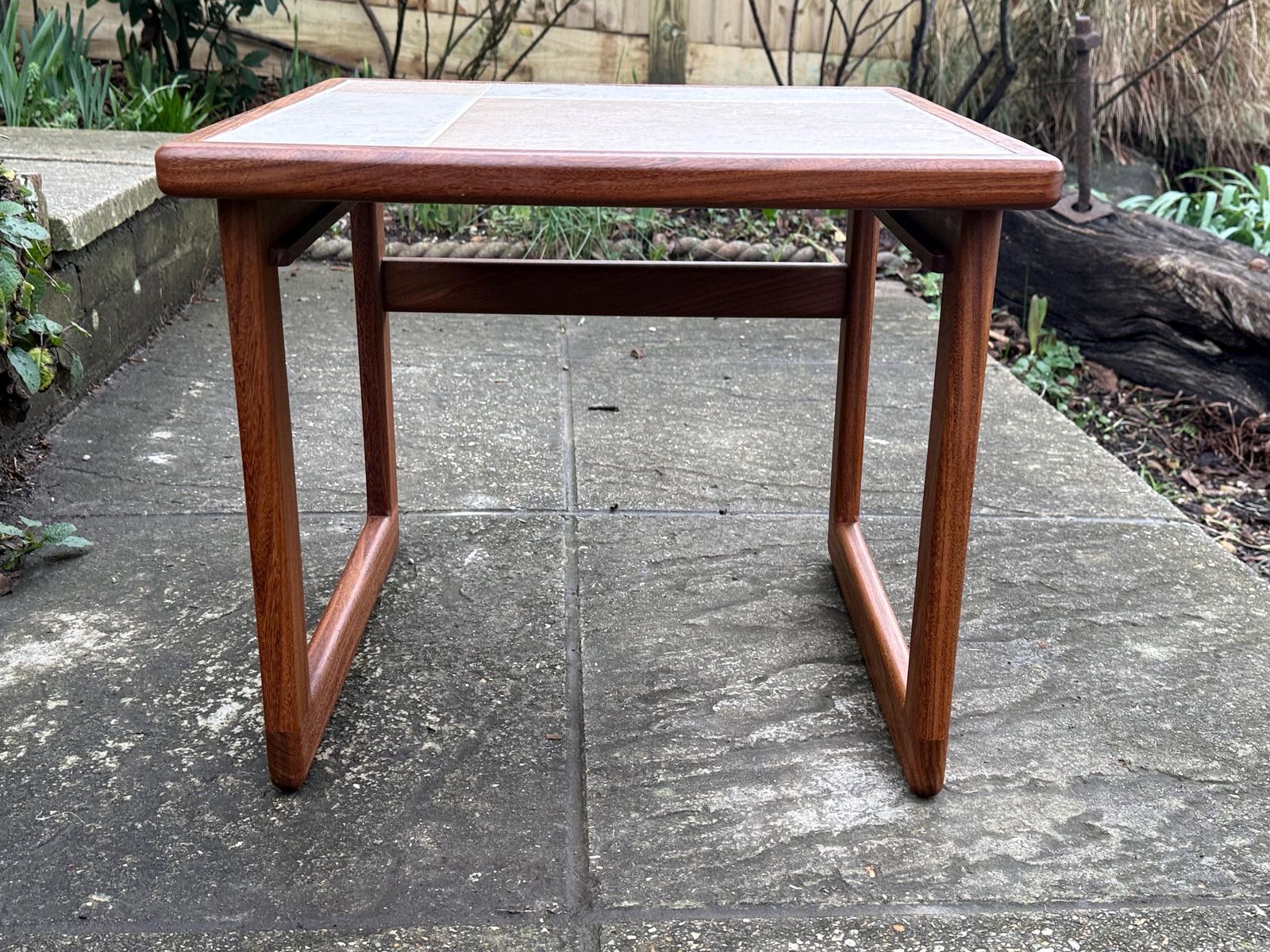 Small Mid Century Teak Tile Top, G Plan Style Side Table, Scandinavian Style Vintage Occasional Table photo buy